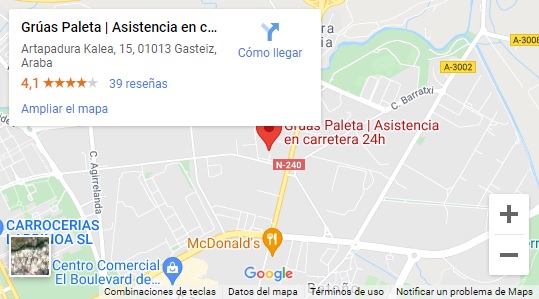 Grúas Paleta mapa